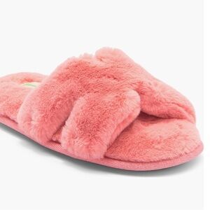 Honeydew Intimates H Band Plush Faux Fur Cozy Soft Coral Slipper Houseshoe::NWT: